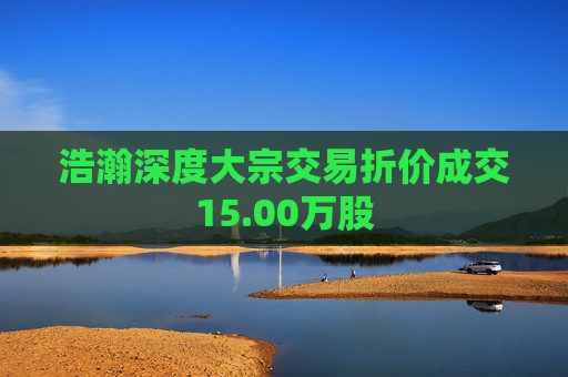 浩瀚深度大宗交易折价成交15.00万股