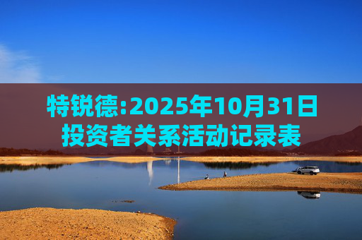 特锐德:2025年10月31日投资者关系活动记录表