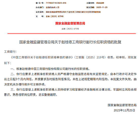 赵桂德获批出任工商银行副行长  第1张