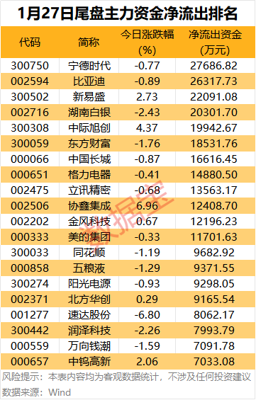 主力资金 | 5股尾盘获抢筹超2亿元  第4张